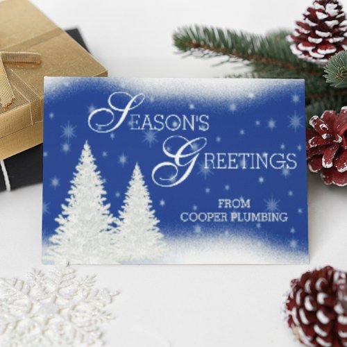 Seasons Greetings Snow Business Holiday Card