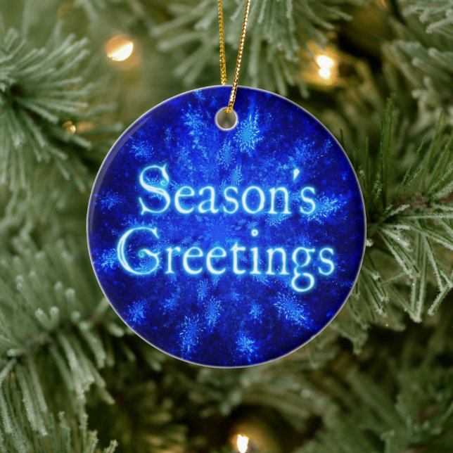Season's Greetings - Snowburst Ceramic Ornament (Tree)