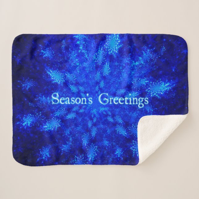 Season's Greetings - Snowburst Sherpa Blanket (Front (Horizontal))