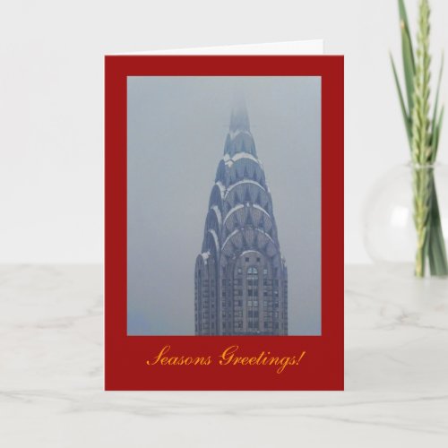 Seasons Greetings Snowcapped Chrysler Building A1 Holiday Card
