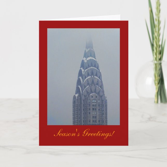 Seasons Greetings: Snowcapped Chrysler Building A1 Holiday Card (Front)