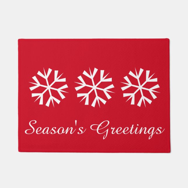 Seasons Greetings Snowflake Doormat (Front)