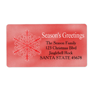 Season's Greetings snowflake Holiday Address Label