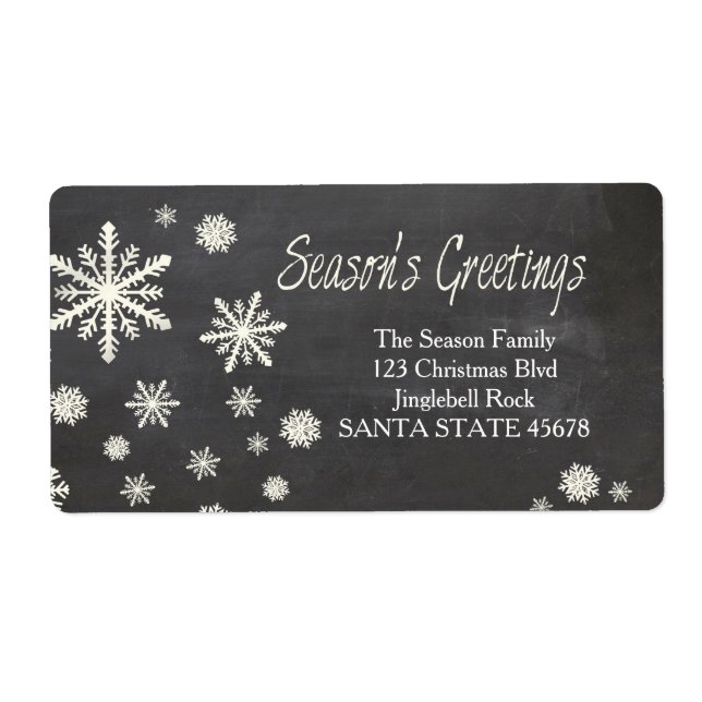 Season's Greetings snowflake Holiday Address Label (Front)