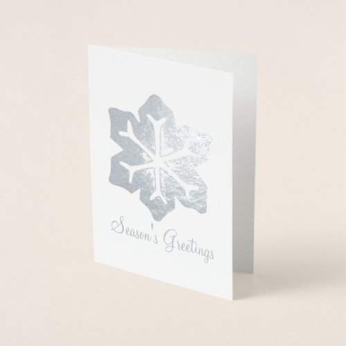 Seasons Greetings Snowflake Holiday Christmas Foil Card