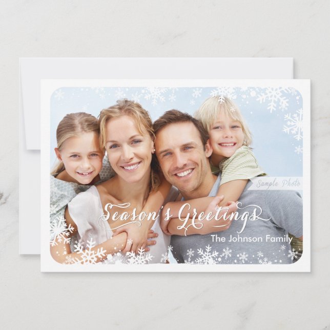 Seasons Greetings - Snowflakes Card (Front)
