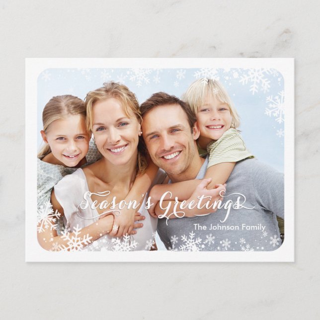 Seasons Greetings - Snowflakes PostCard (Front)