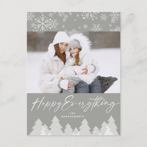 Seasons Greetings Snowflakes Winter Wonderland Holiday Postcard