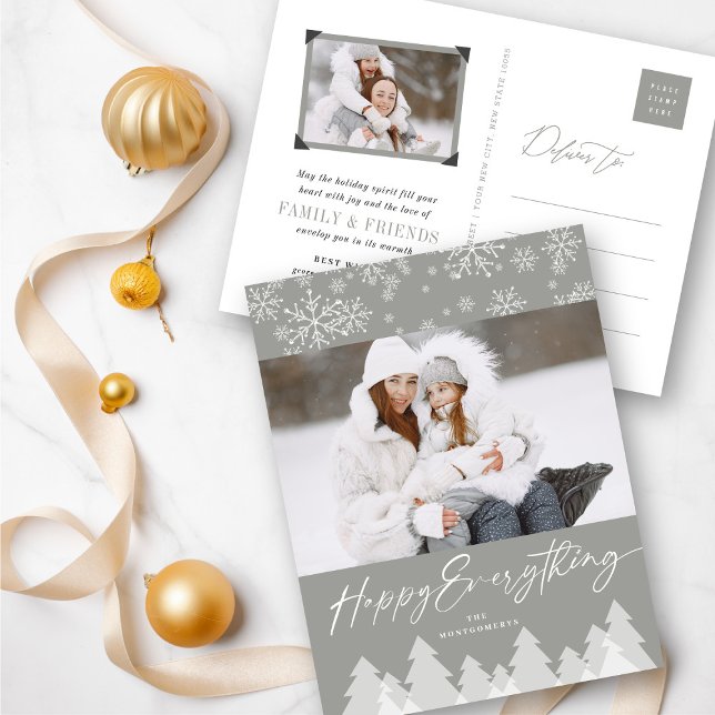 Season's Greetings Snowflakes Winter Wonderland Holiday Postcard (Creator Uploaded)