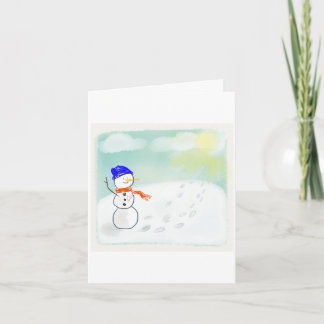 Season's greetings snowman card- Holiday fun