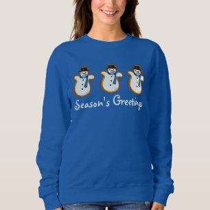 Season's Greetings Snowman Christmas Hanukkah Snow Sweatshirt