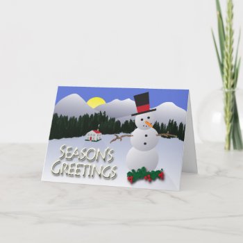 Season's Greetings Snowman Holiday Card by theJasonKnight at Zazzle