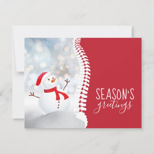 Season's Greetings Snowman Spine Chiropractic Holiday Card