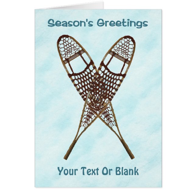 Season's Greetings - Snowshoes On Snow (Front)
