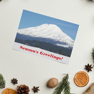 Season's Greetings Snowy Mountain Landscape Holiday Card