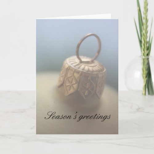 seasons greetings soft focus christmas ornament holiday card