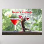 Season's Greetings Squirrel Poster