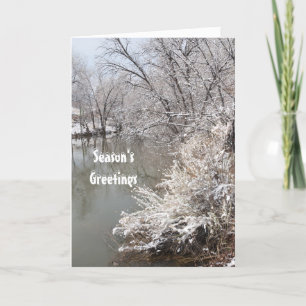 Seasons Greetings Template Card Winter Pond
