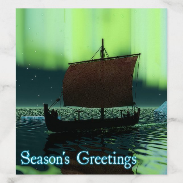 Season's Greetings - Viking Longship Envelope Liner (Design)