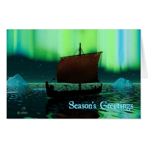 Seasons Greetings _ Viking Ship Card