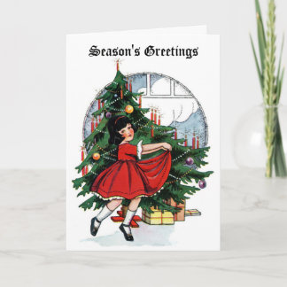 Season's Greetings Vintage Christmas Card