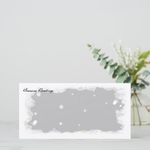 Seasons Greetings White Roses Holiday Card