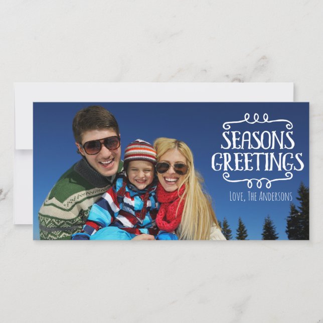 Season's Greetings Winter Holiday Photocard Card (Front)
