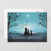 Season's Greetings Winter Sunset Holiday Postcard (Front/Back)