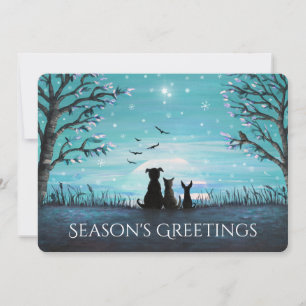 Season's Greetings Winter Sunset Personalize Holiday Card