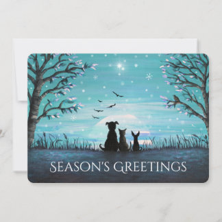 Season's Greetings Winter Sunset Personalize Holiday Card