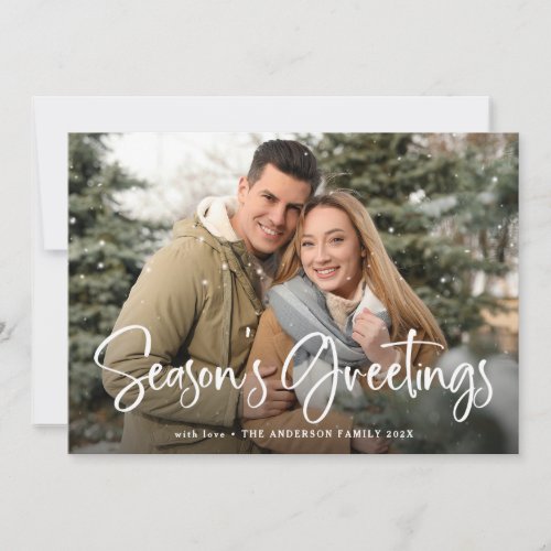 Seasons Greetings with your Family Photo Holiday Card