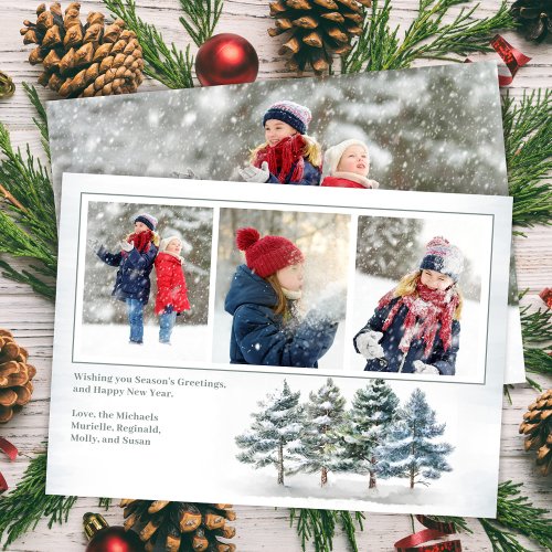 Seasons Greetings Woodland Photo Collage  Holiday Card