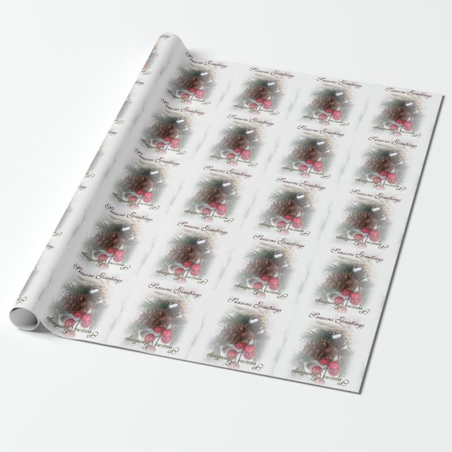 Seasons Greetings Wrapping Paper (Unrolled)