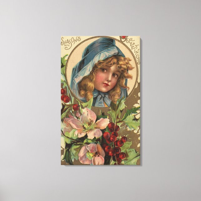 Seasons GreetingsGirl in a Hood Canvas Print (Front)