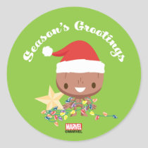 Season's Grootings Holiday Lights Groot Classic Round Sticker