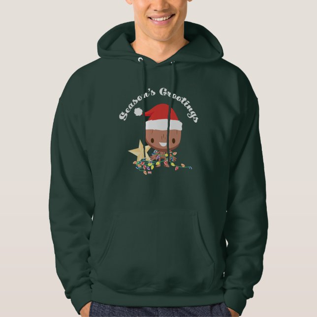 Season's Grootings Holiday Lights Groot Hoodie (Front)