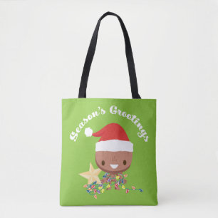 Season's Grootings Holiday Lights Groot Tote Bag