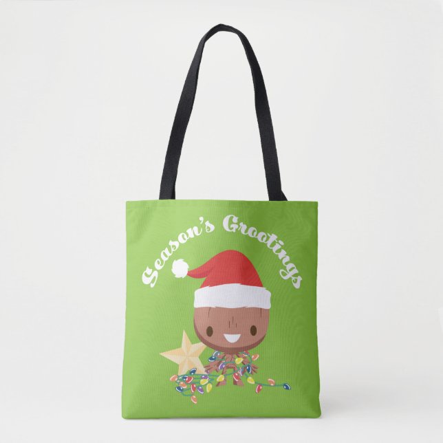 Season's Grootings Holiday Lights Groot Tote Bag (Front)