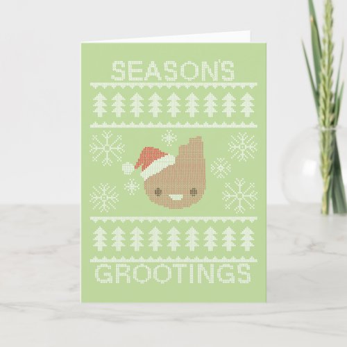 Seasons Grootings Stitched Groot Graphic Holiday Card