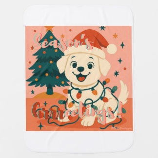 Season's Grrreetings! Funny Santa Dog Baby Blanket