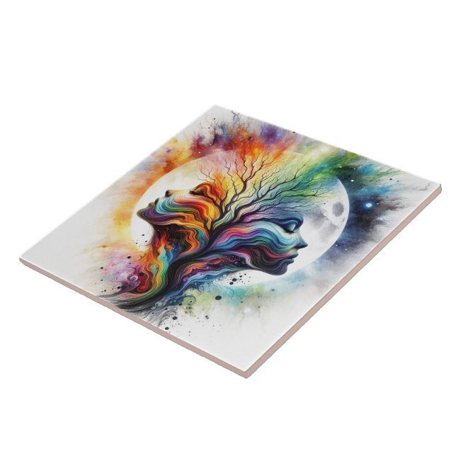 Seasons Of The Moon Ceramic Tile (Side)