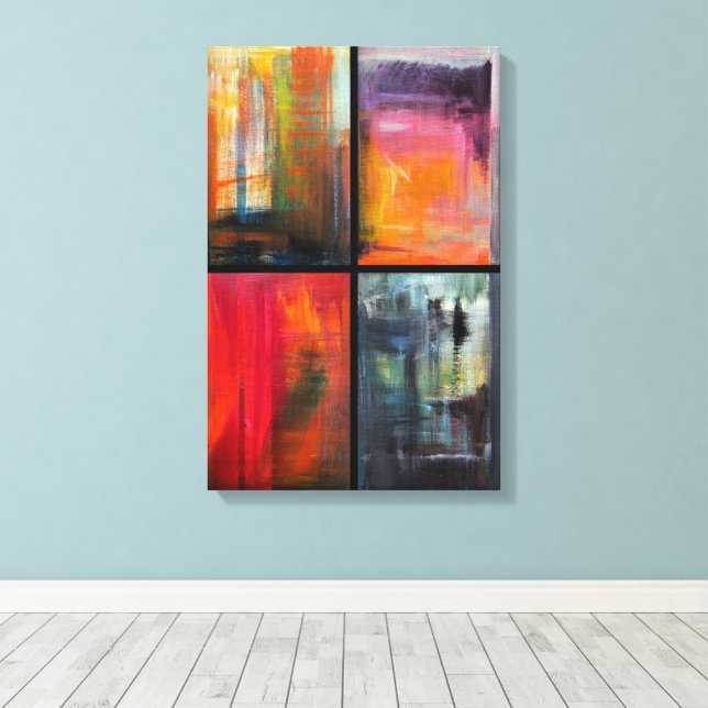 Seasons Painting by Alfred Fox Canvas Print (Insitu(Wood Floor))