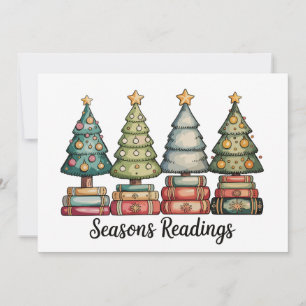 Seasons Readings Christmas Book Tree Teacher Xmas Holiday Card
