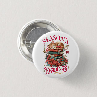 Season's Readings Cozy Kitten  Button