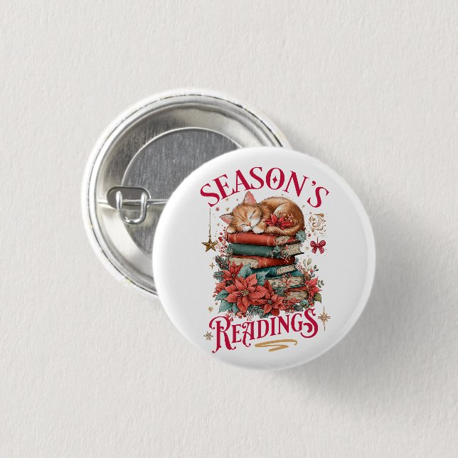Season's Readings Cozy Kitten  Button (Front & Back)