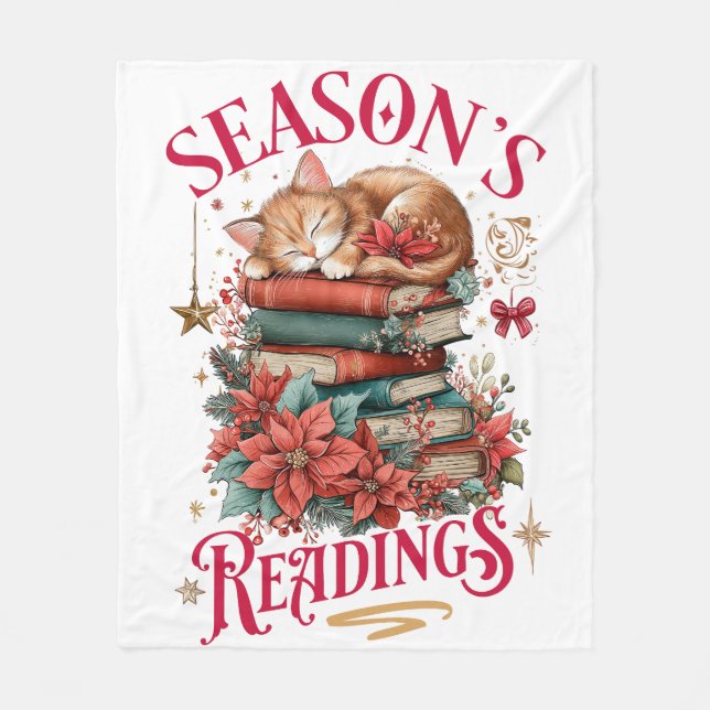 Season's Readings Cozy Kitten  Fleece Blanket (Front)