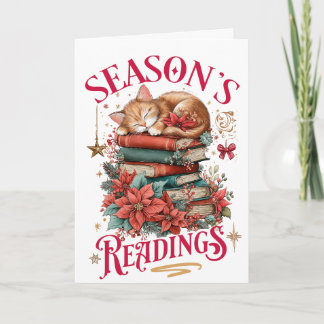 Season's Readings Cozy Kitten  Holiday Card