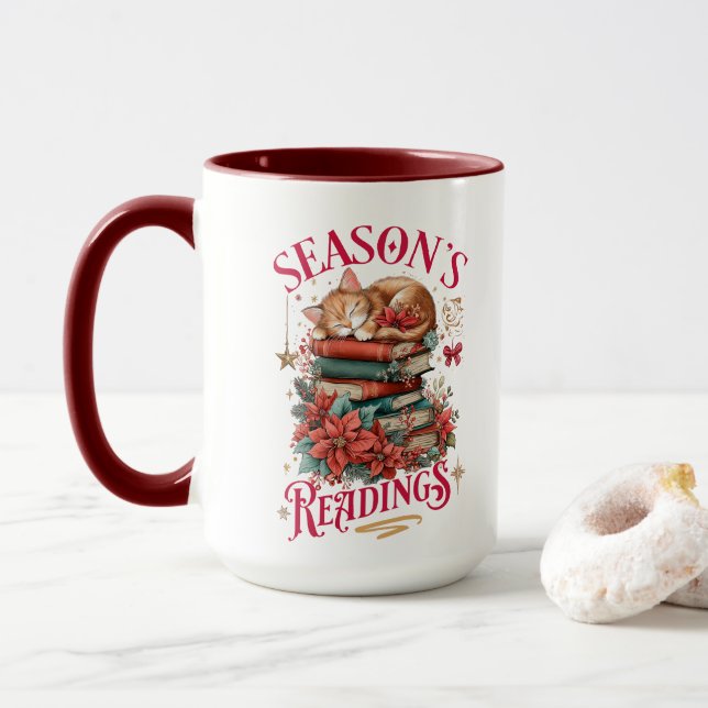 Season's Readings Cozy Kitten  Mug (With Donut)
