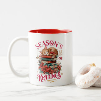 Season's Readings Cozy Kitten Two-Tone Coffee Mug