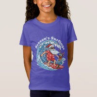 Season's Surfings Funny Surfing Santa Hawaiian 